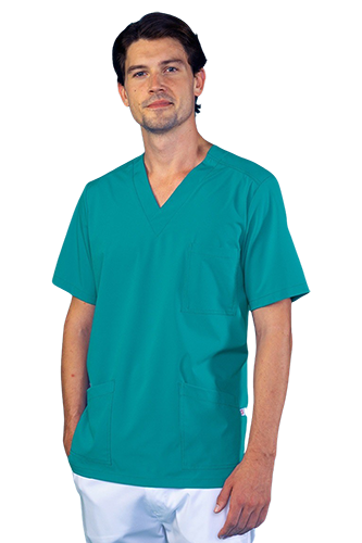 CASACCA FLAVIO COLLO V UNISEX: casacca medicale con scollo a v modello a maniche corte...